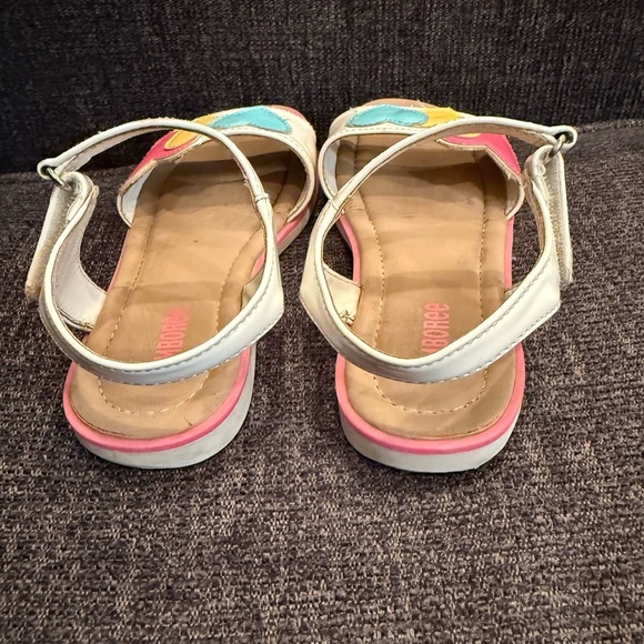 Gymboree Kids Sandals with Heart Accents - Pink, Yellow, Blue/size 13 - Picture 9 of 10